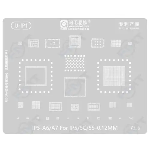 Replacement for AMAOE U-IP1/IP5 0.12MM A6/A7 BGA REBALLING STENCIL - Quality Phone Parts in Sri Lanka